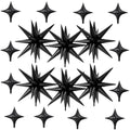 FunHot 18 Pcs Black Star Balloons — 22in Explosion + 10in Four-Point Foil Balloons for Party Decor