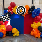 FunHot Race Car Balloons Set – Checkered Flag & Tire Balloons for Racing Party Decor