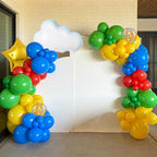 FunHot Red Yellow Blue Balloons Set – 12 Inch Confetti with Cloud & Gold Star Foil