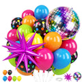 FunHot Neon Balloons Kit – 80s/90s Disco Party Decor (Hot Pink, Blue, Green, Orange, Yellow)