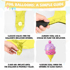 FunHot Pastel Balloons Set with Ice Cream Foil Balloons – 35pc 12in Macaron Colors for Birthday Parties
