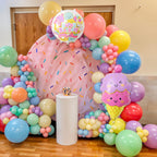 FunHot Pastel Balloons Set with Ice Cream Foil Balloons – 35pc 12in Macaron Colors for Birthday Parties