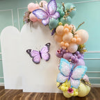 FunHot Pastel Butterfly Balloons Set – 35pc 12" Latex + 2 Giant Butterfly Foil Balloons for Princess Parties