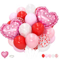 FunHot Red & Pink Balloons Set – Heart Foil & Confetti for Valentines, Weddings, Proposals