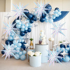 FunHot 18 Pcs Iridescent Star Balloons Set – 22in Explosion Stars + 12 Silver 10in Stars