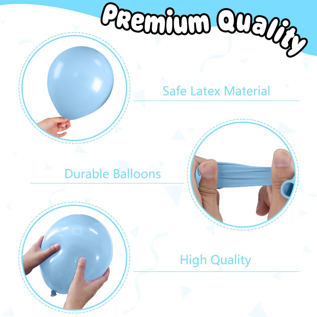 FunHot Red Yellow Blue Balloons Kit – 12 Inch Cow Print, Sky Cloud Print & Confetti for Kids' Parties