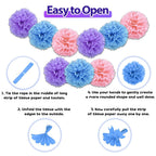 FunHot Purple Pink Blue Birthday Decorations Set – Balloons, Banner & Fringe Curtains