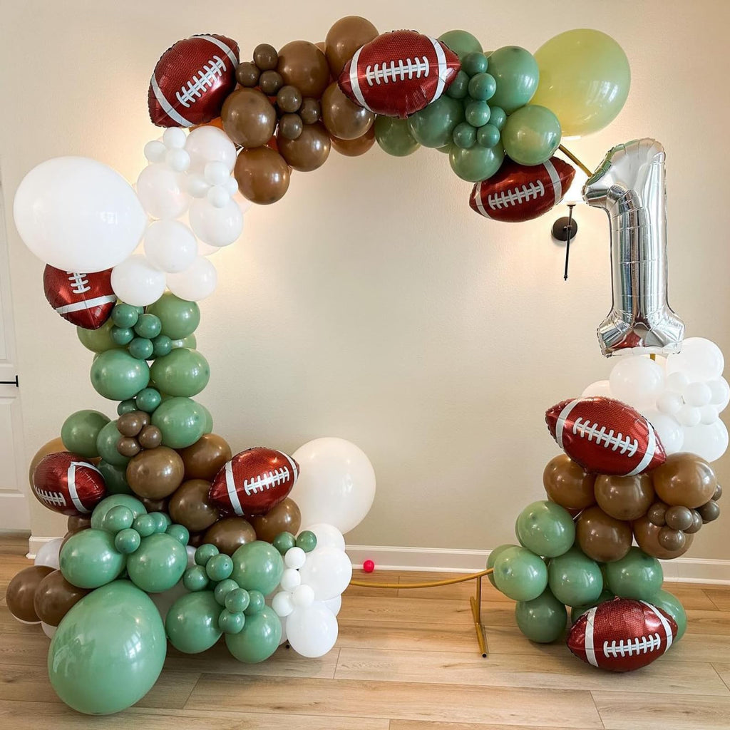 FunHot Football Balloons Kit - 30pc Sage Green & Coffee 12in