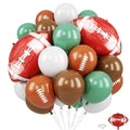 FunHot Football Balloons Kit – 12in Sage Green, White & Brown Football Print Balloons for Party Decor