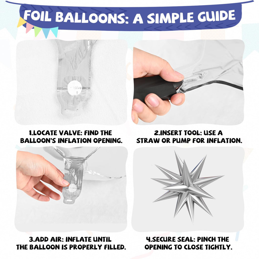 FunHot Blue Soccer Balloons Set – Navy, Metallic Blue, White & Silver Foil Balloons for Soccer Party Decor