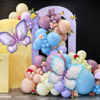 FunHot Pastel Butterfly Balloons Set – 35pc 12" Latex + 2 Giant Butterfly Foil Balloons for Princess Parties