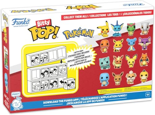 Funko Pop! Bitty Pokemon Charmander, Jolteon, Lapras & Rattata – 0.9-Inch Collectables with Stackable Display Shelf