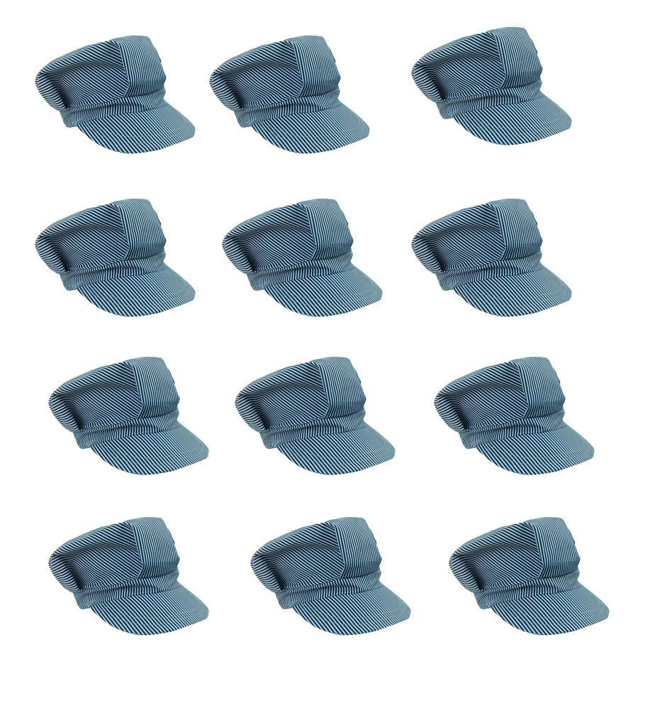 Funny Party Hats Train Conductor Hat – Adjustable Engineer Costumes (12 Pack)