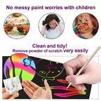 FUNNYB&G Rainbow Scratch Paper Art Kit – 200 Pcs for Kids | Creative Scratch Crafts & Party Activities
