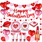 Funnymoom 133-Piece Galentine's Day Decorations & Dinnerware Set