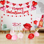 Funnymoom 133-Piece Galentine's Day Decorations & Dinnerware Set