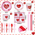 Funnymoom 133-Piece Galentine's Day Decorations & Dinnerware Set