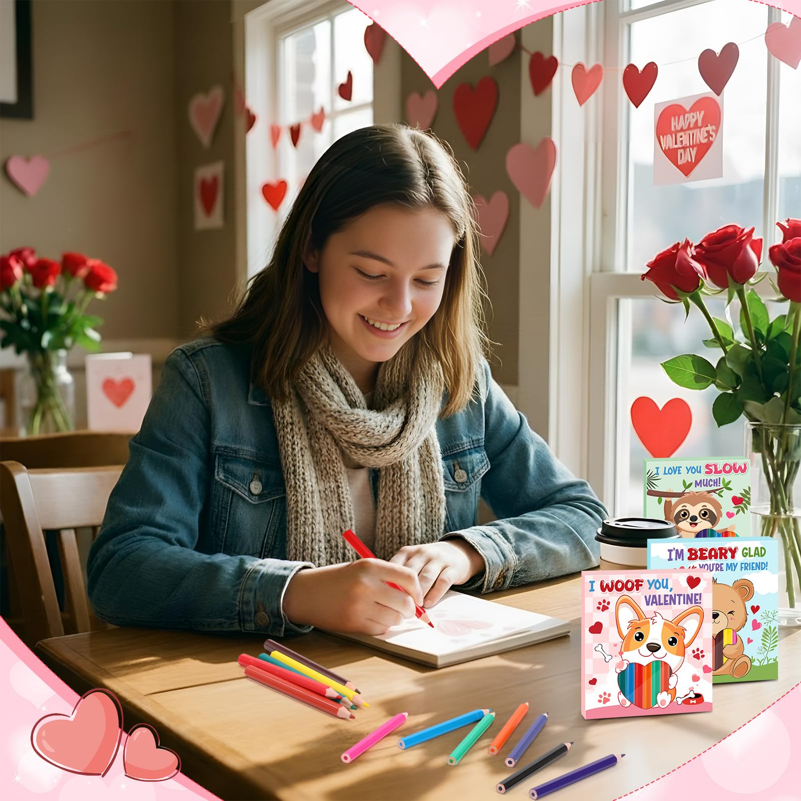 Funrous Valentine Colored Pencils Bulk – 432 Count, 36 Boxes, 12 Colors, Party Favors