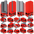 Funtery Mini Pullback Fire Truck Toys Bulk – 96 Pcs, 4 Designs, Party Favors