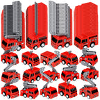 Funtery Mini Pullback Fire Truck Toys Bulk – 96 Pcs, 4 Designs, Party Favors