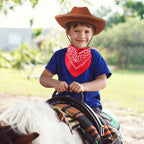 Funtery 20-Pack Kids Cowboy Hats with Red Bandanas - 10 Sets Western Party Costume Accessories