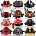Funtery 48 Pcs Pirate Hat Party Accessories – Kids Halloween Pirate Favors