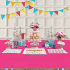 FUNTOOB Hot Pink Tablecloth 4-Pack – 54 x 72 in Disposable Party Cover