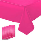 FUNTOOB Hot Pink Tablecloth 4-Pack – 54 x 72 in Disposable Party Cover