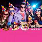 FUNTOOB Hot Pink Tablecloth 4-Pack – 54 x 72 in Disposable Party Cover