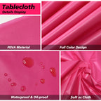 FUNTOOB Hot Pink Tablecloth 4-Pack – 54 x 72 in Disposable Party Cover
