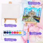Fuutreo 24 Pcs Watercolor Paint Sets with Mini Canvas Easels | Kids Party Favors & Art Supplies