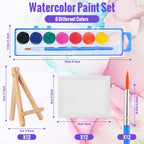 Fuutreo 24 Pcs Watercolor Paint Sets with Mini Canvas Easels | Kids Party Favors & Art Supplies