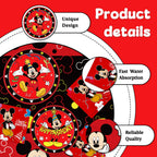 Fuyhiuous Mickey Party Supplies 41Pack – 20 Plates, 20 Napkins, 1 Tablecloth for Birthday Party Decoration (Red)