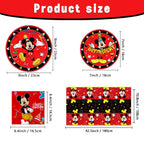 Fuyhiuous Mickey Party Supplies 41Pack – 20 Plates, 20 Napkins, 1 Tablecloth for Birthday Party Decoration (Red)