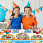Fuyhiuous Number Blocks Party Supplies 41-Pack – Plates, Napkins & Tablecloth for Birthday Decor