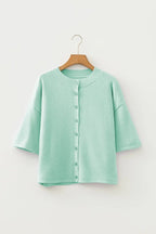 Pastel Fuzzy Knit Boxy Cardigan