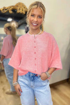 Pastel Fuzzy Knit Boxy Cardigan