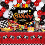 FVEOCR 4 Pcs Racing Car Tablecloths – 51 x 86 in Waterproof Party Table Covers