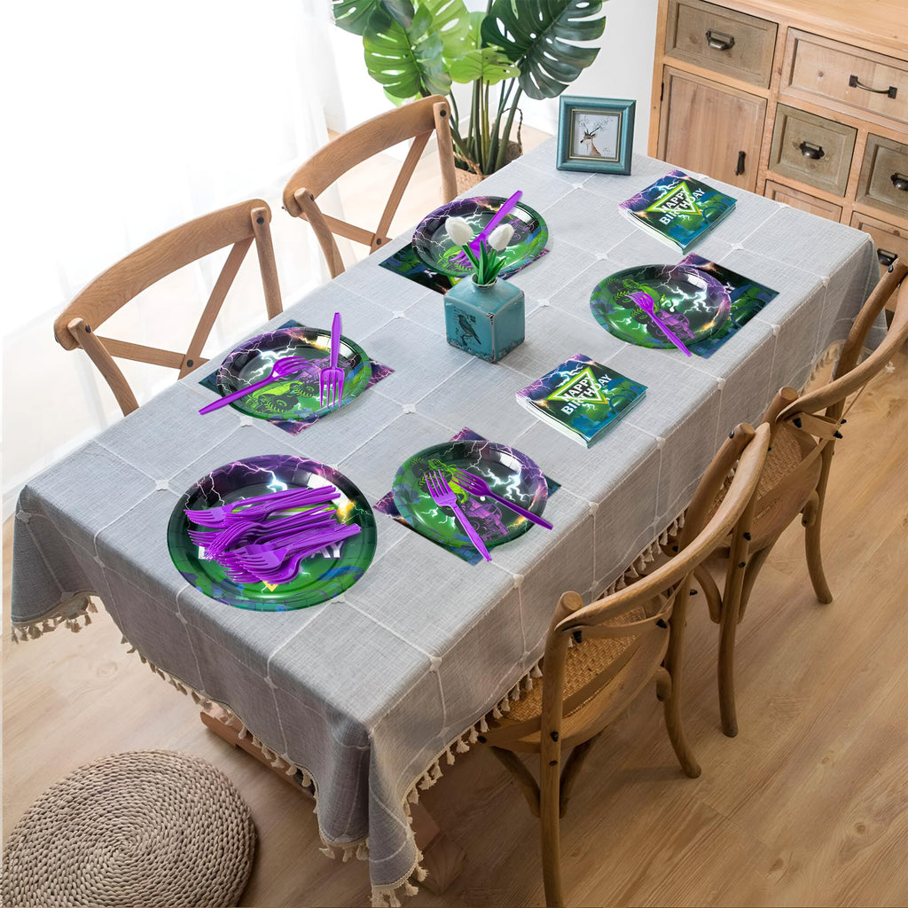 G1ngtar Monster Truck Party Supplies – 96pc Plates, Napkins & Forks (Serves 24)