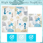 G1ngtar Ocean Seashell Party Plates & Napkins Set – 96-Piece, Serves 24