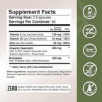 GADE NUTRITION Organic Quercetin 500mg with Bromelain, Vitamin C & Zinc | Immune Support Capsules | Made in USA, Third-Party Tested
