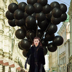GaesQae Black Balloons 12-Inch Pack for Halloween Decorations - 100Pcs Latex Balloons