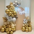 GaesQae 137pcs Metallic Gold Balloons Kit – 18/12/10/5 Inch Latex Balloons for Birthday & Wedding Decor