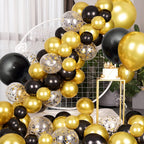 GaesQae 137pcs Metallic Gold Balloons Kit – 18/12/10/5 Inch Latex Balloons for Birthday & Wedding Decor