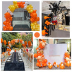 GaesQae 154pcs Orange Balloons Kit for Balloon Arch - 5/10/12/18in, Halloween Party Decor