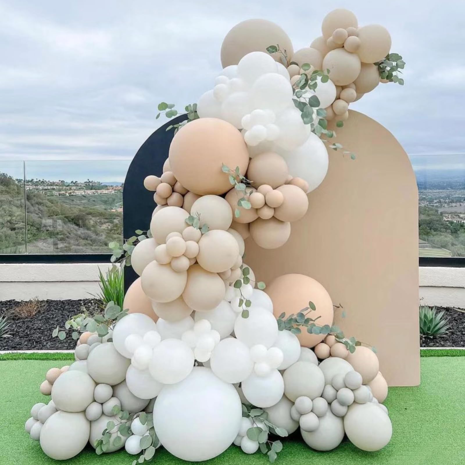 GaesQae 154pcs Ivory White Balloons Garland Kit — 5/10/12/18 in for Weddings & Parties