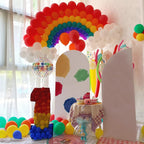GaesQae 164pcs Rainbow Balloons Kit for Balloon Arch - 7 Colors (5in & 12in)