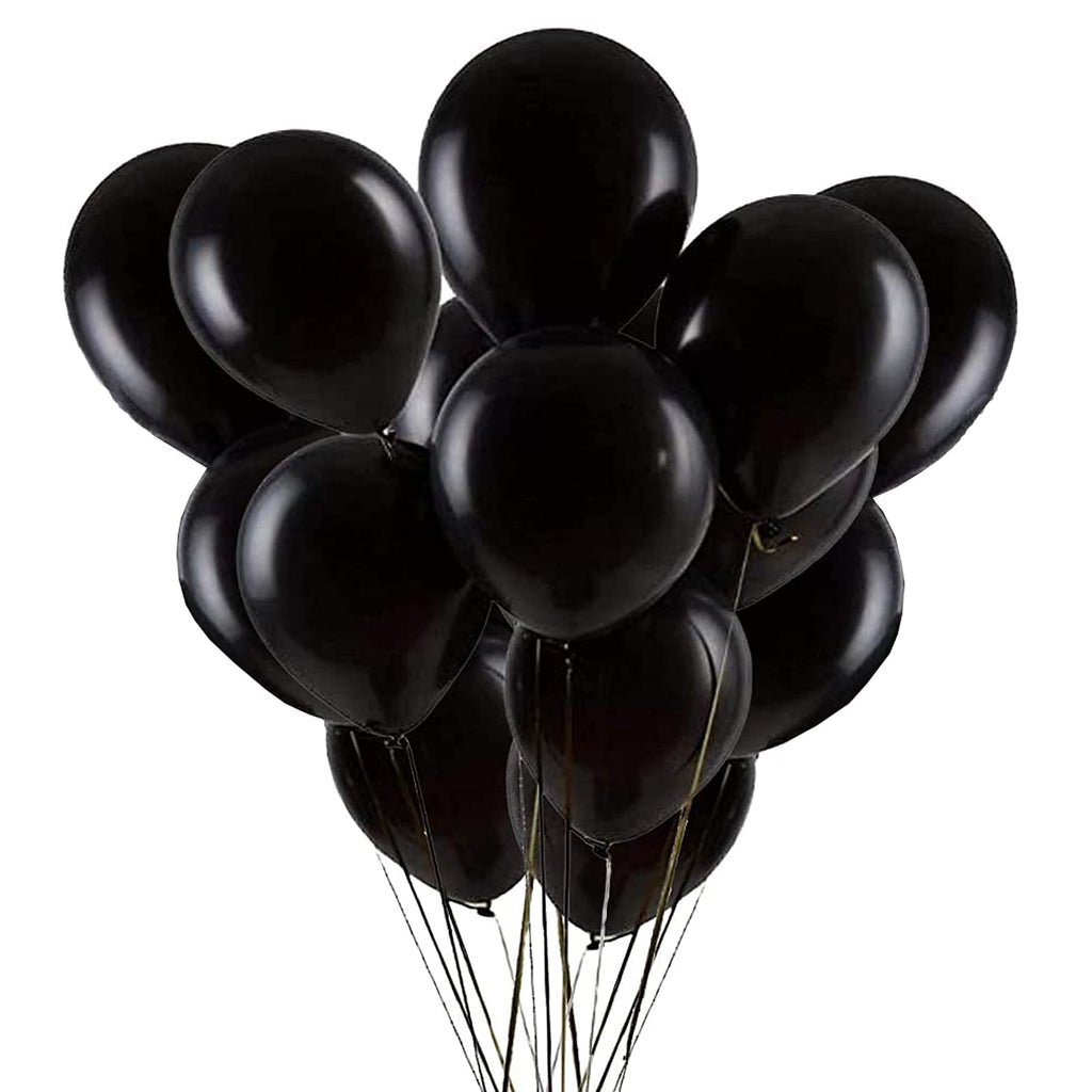 GaesQae Black Balloons 12-Inch Pack for Halloween Decorations - 100Pcs Latex Balloons