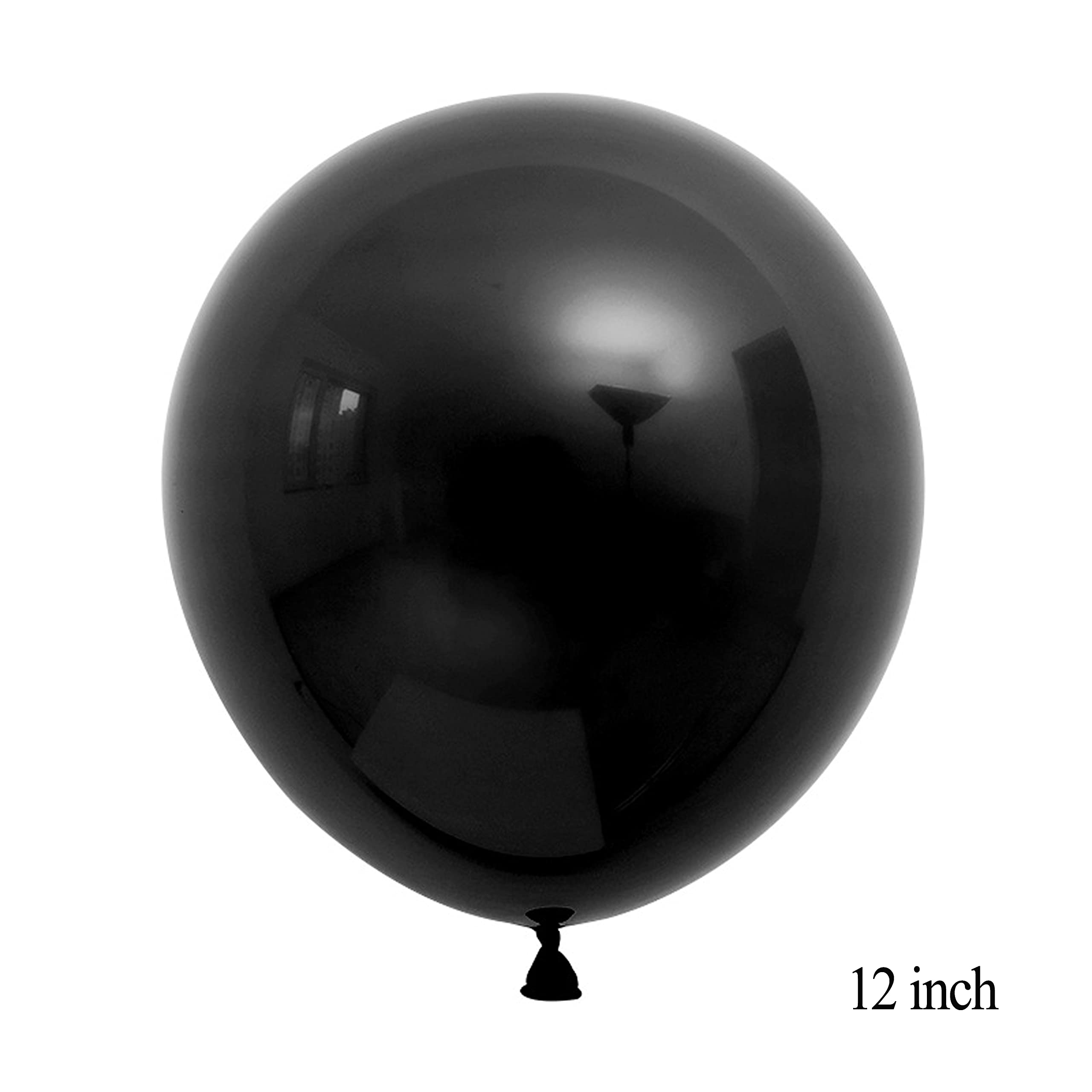 GaesQae Black Balloons 12-Inch Pack for Halloween Decorations - 100Pcs Latex Balloons
