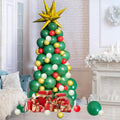 GaesQae 96pcs Christmas Balloon Garland Arch Kit – Green, Red & Gold Latex Balloons with Gold Starburst